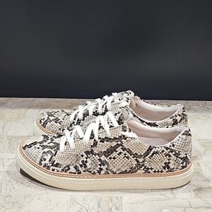 Zara snake print  Women's flat sneakers Shoes Size 38, 7.5 US Brown